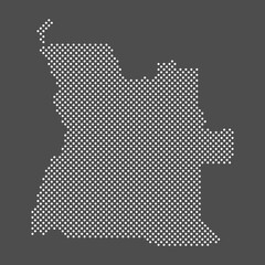 Fototapeta premium Angola map dot on gray background. Dotted map Republic of Angola . Vector eps10.