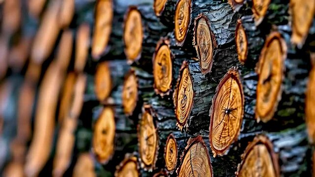tree trunks  with  tree rings