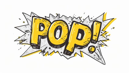 Colorful comic book style explosion with pop text