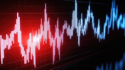 Analyzing sound waves audio visualization digital space data representation vibrant colors abstract concept