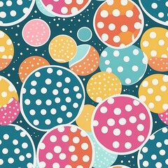 Colorful Polka Dot Circles Seamless Pattern 