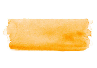 Abstract orange watercolor on white background.