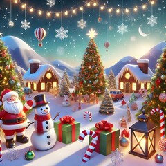 christmas card with snowman