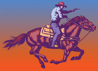 cowboy in a hat on a bucking bull