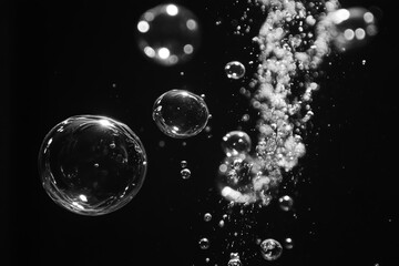 air bubbles under water, Generative AI