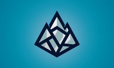 Mountain peak shape logo icon design