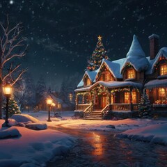 Christmas night in the city