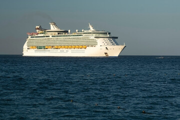 Huge cruise ship in the sea