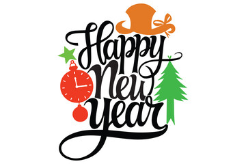 happy new years vector calligraphy