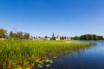 The architectural ensemble of the Valday Iversky monastery on the island in the Valdaysky lake. Valdaysky district ,Novgorod region, Russia