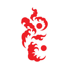 Classic Japanese wave Illustration Tattoo Isolated