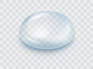 Collagen blue drops. Hyaluronic acid bubbles. Cosmetic serum. Skincare product. Vector illustration