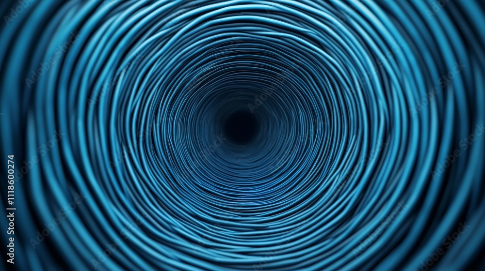 Aufkleber a mesmerizing deep blue tunnel of swirling lines, creating a sense of depth and motion, evoking a fe