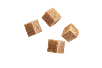 brown sugar cubes on a white background