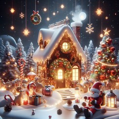 christmas tree in the snow