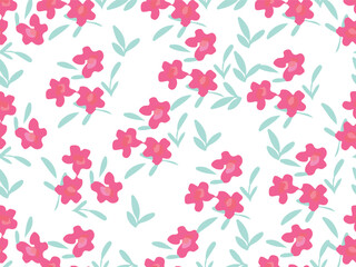 seamless pattern with pink flowers