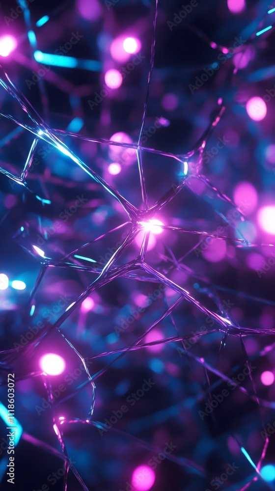 Poster abstract network: a visually captivating exploration of interconnected networks, visualized with glo