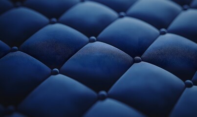 Obraz premium Close-up of deep blue tufted upholstery texture.
