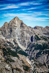 der Hochvogel an der Grenze zwischen Österreich und Deutschland