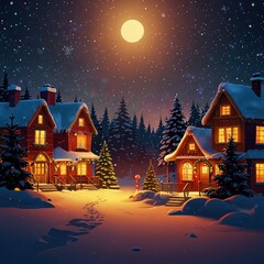 Fototapeta premium Christmas night in the city