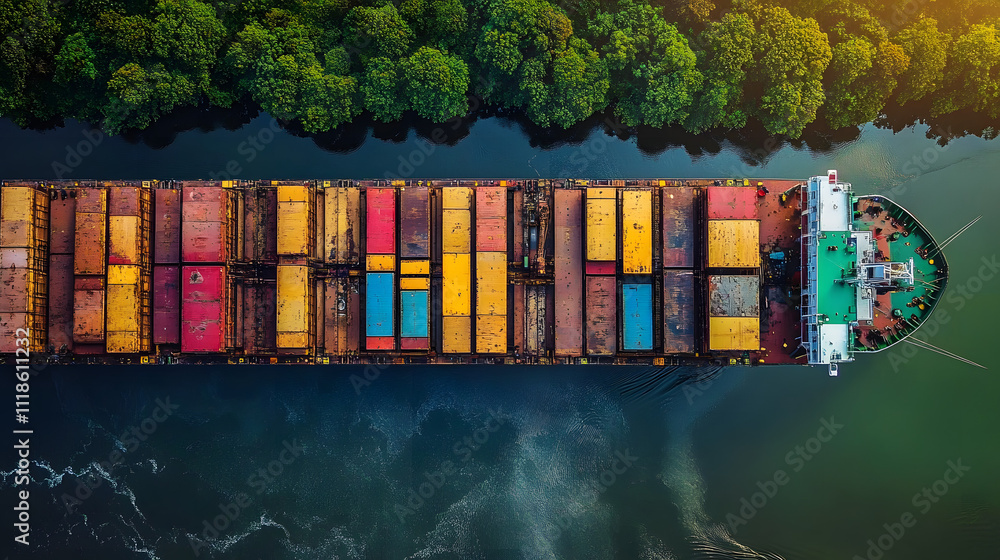 Poster explore the transformative impact of shipping technologies on environmental practices in modern tran
