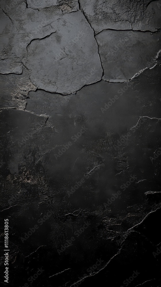 Poster abstract texture of cracking wall: an evocative image showcasing a close-up of a textured, dark-colo