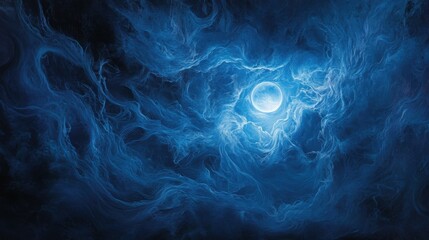 Fototapeta premium Mysterious night sky with luminous full moon