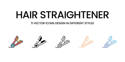 Hair Straightener icons set in different style vector stock illustration