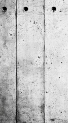 Concrete Panel's Industrial Aesthetic: a close-up of a raw, textured concrete panel featuring three vertical sections, each marked by distinct joints and small, evenly spaced circular openings.