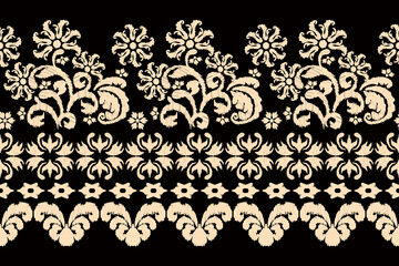 Motifs Ikat floral paisley embroidery background.geometric ethnic oriental pattern traditional.Aztec-style abstract vector illustration. Design for texture, fabric, clothing, wrapping, decoration