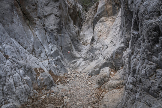 hiking trail in kritsa gorge 