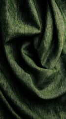 Fototapeta premium Emerald Textured Fabric: A close-up shot of lush emerald green fabric, its texture highlighted by soft light and a series of gentle folds. This rich.