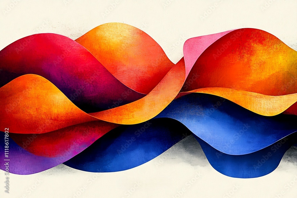 Poster bold futuristic abstract architecture featuring dynamic shapes vibrant colors illustrated in digital