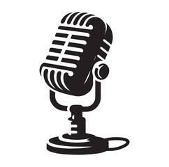 microphone silhouette vector illustration
