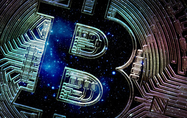 Stunning image of a golden bitcoin. Capturing the intricate details of the iconic cryptocurrency. Perfect for financial marketing or tech content.