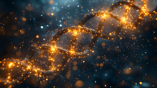 A Detailed Scientific Illustration of DNA Molecule Emphasizing Its Double Helix Structure and Base Pair Hydrogen Bonds