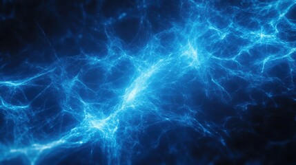 Naklejka premium Blue light beams flash across a dark canvas, creating an energetic and abstract display of movement