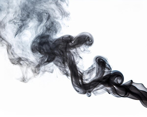 Fototapeta premium Isolated black smoke on a clear background cutout