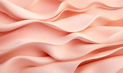 Obraz premium Abstract peach waves, flowing fabric texture background.