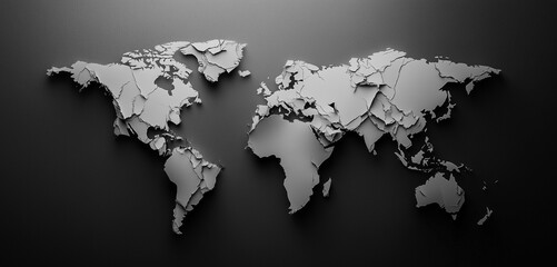 Fototapeta premium Monochrome Paper World Being Torn Apart, Concept of Fragile Realities