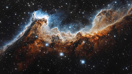 Boundless cosmic expanse of shimmering star fields,enigmatic astral formations,and mesmerizing interstellar events. Stellar. Illustration