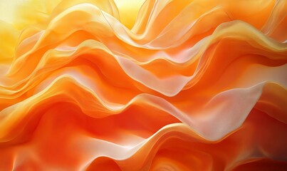 Obraz premium Orange Wavy Flow Background, Generative AI