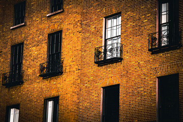 Texture overlays backgrounds of the streets and walls of Dublin, Ireland