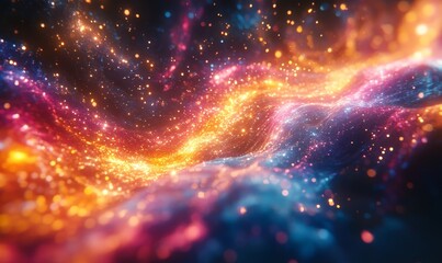Fototapeta premium Multicolored Shining Flow, Generative AI