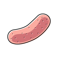 raw sausage meat color icon vector. raw sausage meat sign. isolated symbol illustration