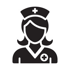 Nurse icon set vector silhouette illustration