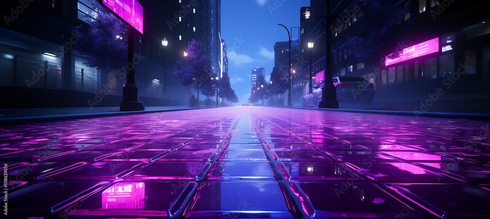 Poster sleek futuristic building architecture sharp geometric lines towering a neonlit city depicted in sci