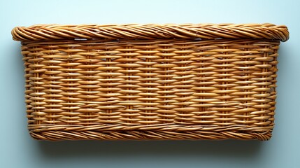 A wicker basket on a blue background