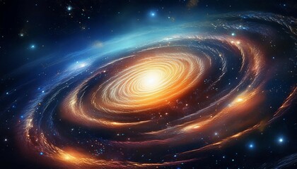 Obraz premium a stunning view of a spiral galaxy with a bright core surrounded by a vast expanse of stars