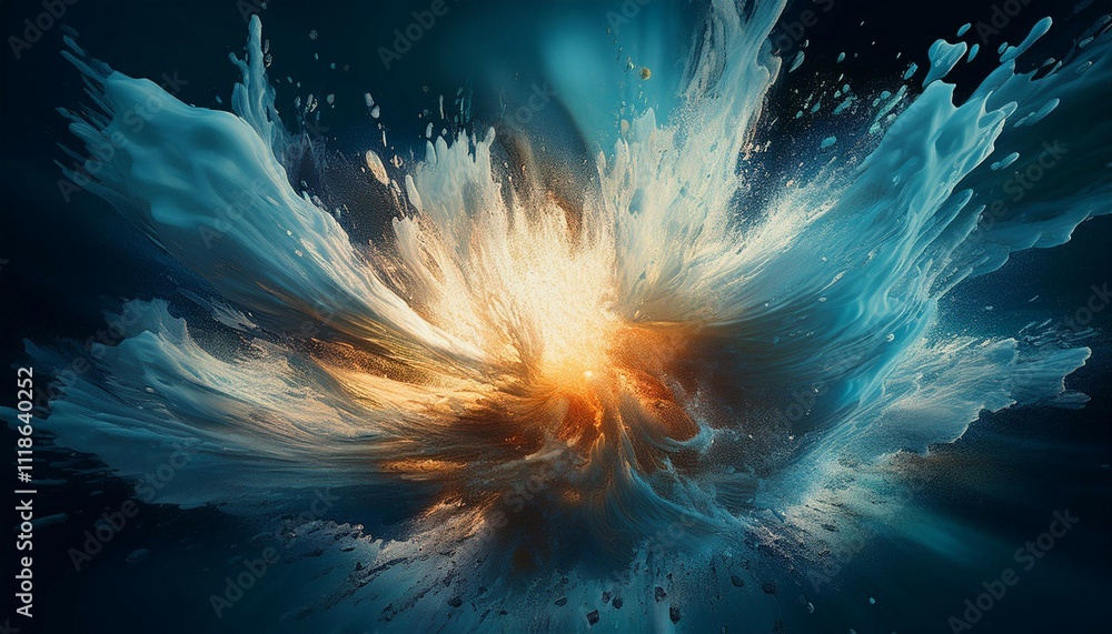 Poster a powerful burst of water exploding into the air splash burst water explosion force power nature ene